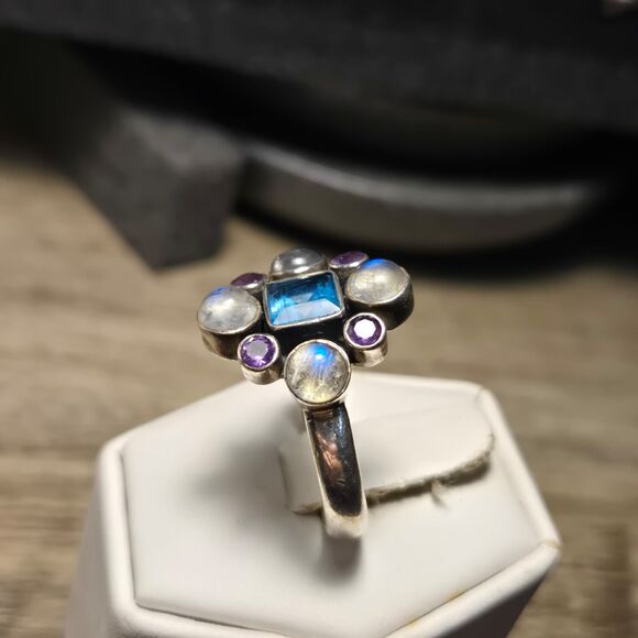 Nicky Butler Cocktail vintage sterling silver ring sz 11 - Picture 3 of 6